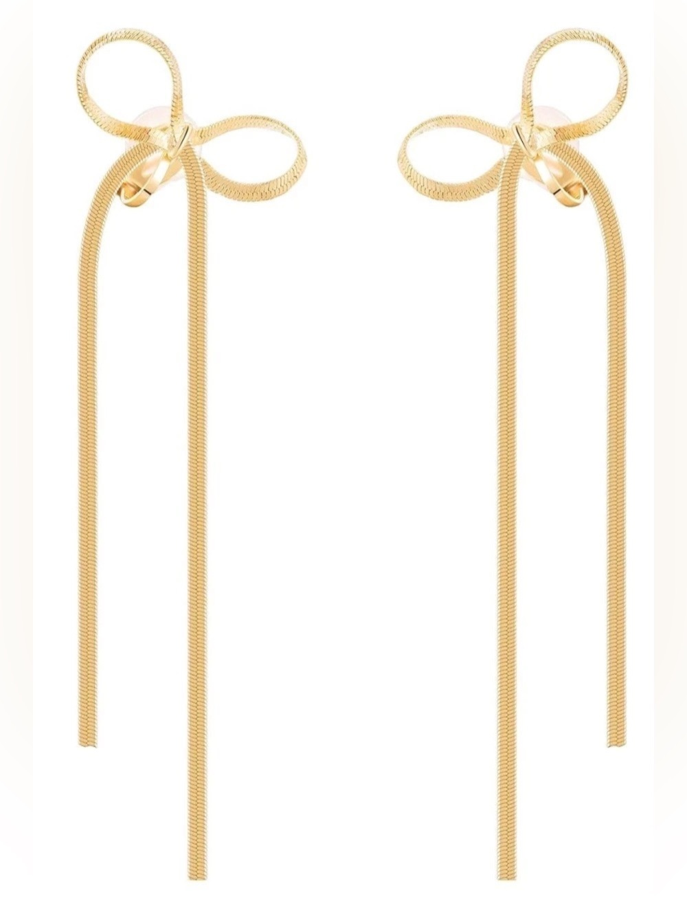 NYYXA ROCK Gold Bow Clip-On Earrings 85mm NWT